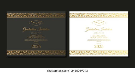 Elegant dark graduation invitation template