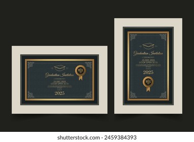 Elegant dark graduation invitation template