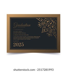 Modelo de convite de formatura escuro elegante