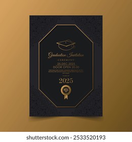 Elegant dark graduation invitation template