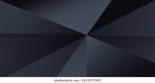 Elegant dark gray blue black abstract background.geometric pattern shapes.triangle lines polygon corners.gradient.Shadow.matte.3D effect