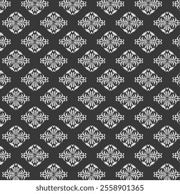 Elegant Dark Gray and Light Gray Damask Pattern Design