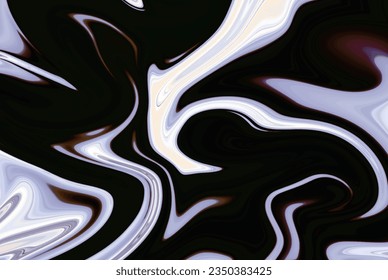 Elegant dark gray template. Abstract dark gray wavy lines background, fluid flow vector design, design element