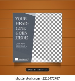 Elegant dark minimalist social media post banner template design