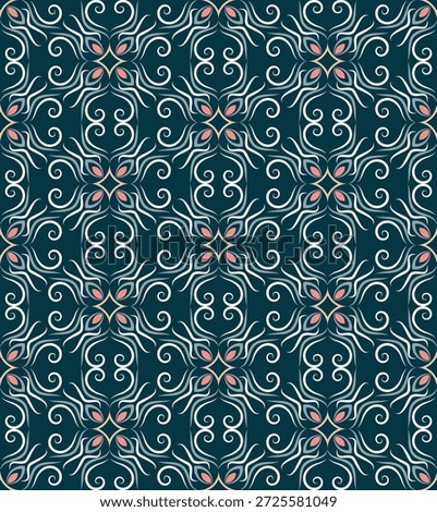 Elegant, dark, ornate seamless pattern. Overlapping art forms, stripes, polygons, segments are grouped and arranged in a certain order. Vector. 