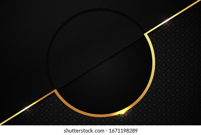 Elegante papel oscuro fondo una combinación de decoración de líneas doradas. El diseño vectorial de concepto premium de lujo puede utilizar certificado de elemento, vale, tarjeta de regalo, invitación, tarjeta de visita