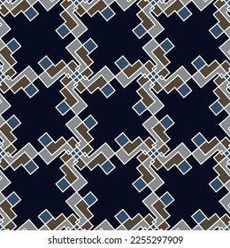Elegant dark polygonal lattice seamless pattern.
 Vector illustration for print, fabric, cover, packaging, interior decor, blog decoration and other your projects.