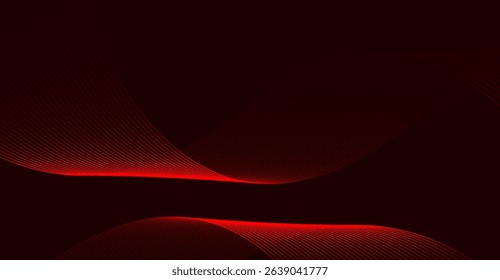 Elegant Dark Red Abstract with Curving Light Strands - Minimalist Design for Modern Backgrounds or Dark Theme Projects with subtle curves