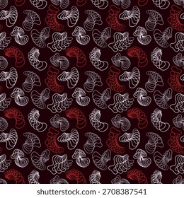 Elegante patrón transparente oscuro con remolinos. Fondo dibujado a mano para su diseño. Textil, embalaje, decoración de blog, Anuncio, cartel, papel de embalaje. Vector. 