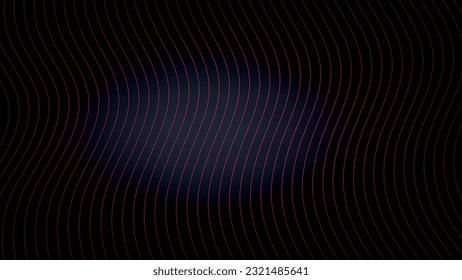 Elegante tapiz oscuro. Líneas delgadas onduladas de frambuesa alineadas sobre un fondo oscuro. Plantilla para los proyectos. Vector.