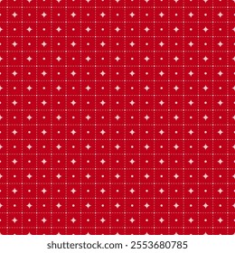 Elegant Dash Line and Starburst Seamless Background in Red and Pale Pink Tones