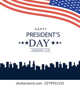 Elegant President’s Day Greeting Card – Red, White And Blue Theme