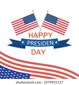 Elegant President’s Day Greeting Card – Red, White And Blue Theme