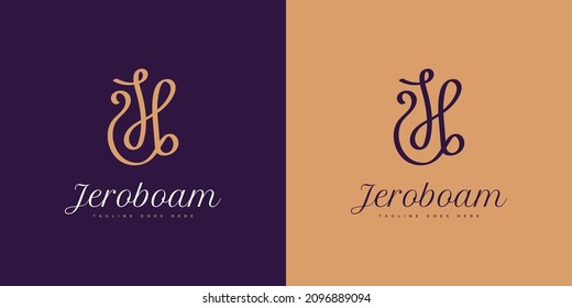 Elegante diseño de logotipo inicial de DB o JB con estilo de escritura a mano. Logotipo o símbolo de firma DB o JB para la identidad empresarial
