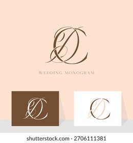 Elegant DC CD monogram wedding logo design, perfect for a couple's special day