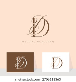 Elegant DD monogram wedding logo design, perfect for a couple's special day