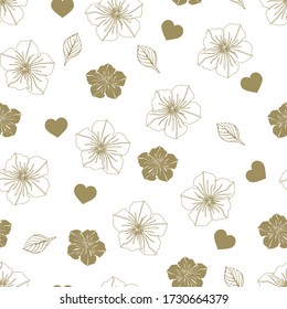 
Elegant decor. Gold pattern on a white background. Great for packaging, background, wallpaper, textile. Vector illustration