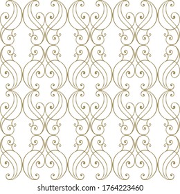 Elegant decor. Gold pattern on a white background. Great for packaging, background, wallpaper, textile. Vector illustration