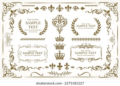 conjunto de diseño de decoración elegante, ilustración vectorial