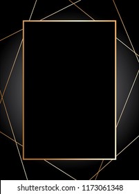 Elegant Decorative Background Design with Golden Frame and Lines