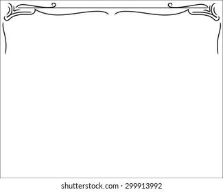 Elegant decorative black frame top on a white background for certificate, invitation, business cards. 	
