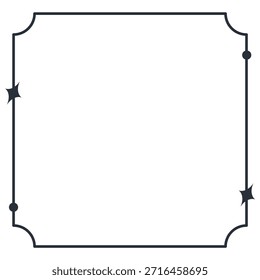 Elegante design decorativo de borda com acentos sutis de estrela e cantos arredondados para marca premium e convites.