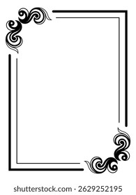 Elegant decorative border frame with floral swirl elements
