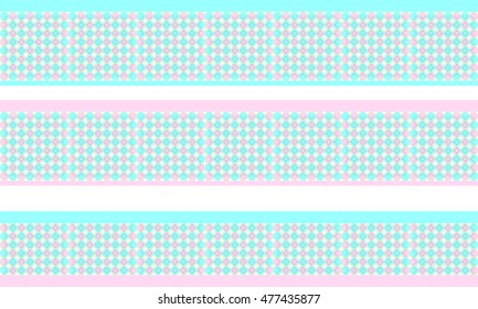 Elegant decorative border made up of polygons clear blue and rose