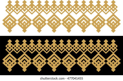 Elegant decorative border made up of square golden and black 30