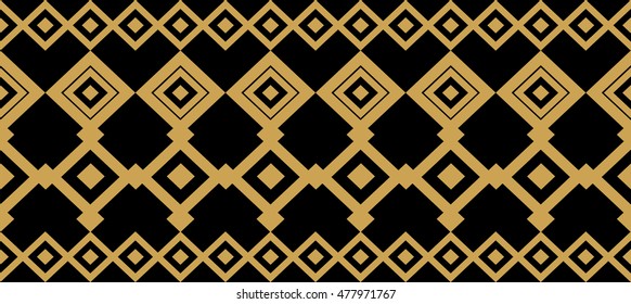 Elegant decorative border made up of square golden and black