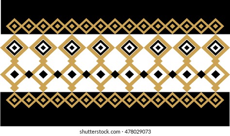 Elegant decorative border made up of square golden and black 20
