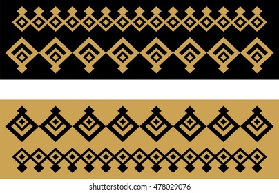 Elegant decorative border made up of square golden and black 23