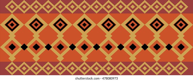 Elegant decorative border made up of square golden, black and dark red