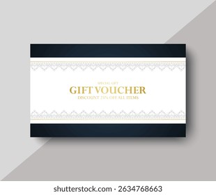 Elegant Decorative Bordered Gift Voucher Template with Discount Offer