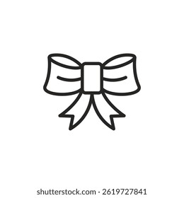 Ícone de linha de vetor de arco decorativo elegante para o conceito de adorno festivo