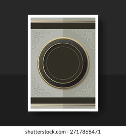 Elegant Decorative Circle Border Frame Book Cover Design Template Layout