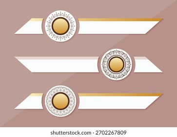 Elegant Decorative Circle Frame with Text Banner Set Template Design