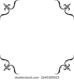 Elegant Decorative Corner Frame with Vintage Swirls