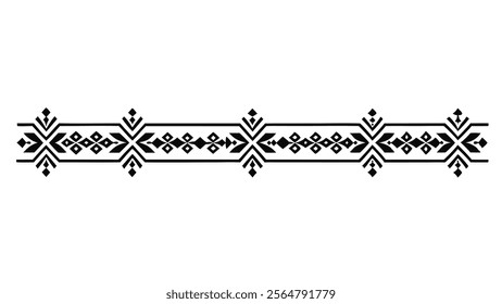 Elegant Decorative Divider Line with Symmetric Ornamental Border, Featuring Floral Motif and Abstract Flourish Filigree Elements