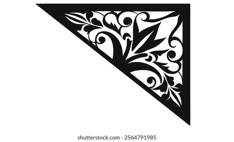 Elegant Decorative Divider Line with Symmetric Ornamental Border, Featuring Floral Motif and Abstract Flourish Filigree Elements