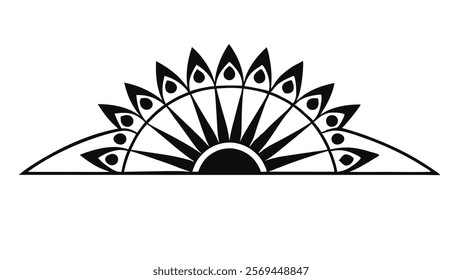 Elegant Decorative Divider Line with Symmetric Ornamental Border, Featuring Floral Motif and Abstract Flourish Filigree Elements