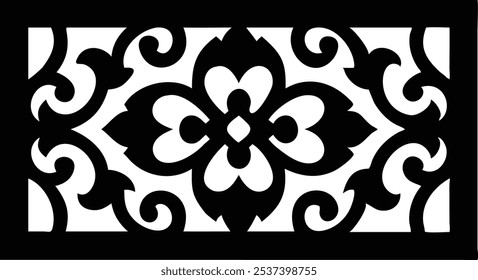 Elegant Decorative Eastern Design Elements for Visual Art and Design Projects.Ideal for graphic designers, illustrators, and visual artists seeking authentic Eastern-inspired patterns, floral motifs.