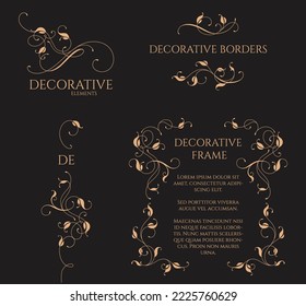 Elegante dekorative Elemente. Blumenrahmen, Rahmen.
