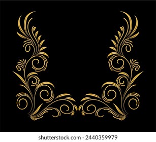 Elegant decorative floral frame art