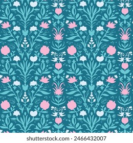 Elegant decorative floral pattern vector design. Colorful floral pattern suitable for background, texture, fabric, wrapping, textile, clothing, print or others.