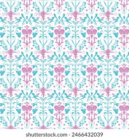 Elegante diseño de Vector de patrón floral decorativo. Patrón floral colorido adecuado para el fondo, textura, tela, envoltura, textil, ropa, impresión u otros.