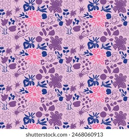 Elegantes dekoratives Blumenmuster Vektorgrafik Design. Bunte Blumenmuster geeignet für Hintergrund, Textur, Stoff, Verpackung, Textil, Kleidung, Druck oder andere.
