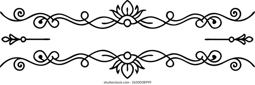 Elegant decorative flourishes and dividers vector elements