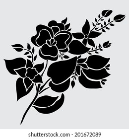 Elegant decorative flowers, design element. Floral branch. Floral decoration for vintage wedding invitations, greeting cards, banners.