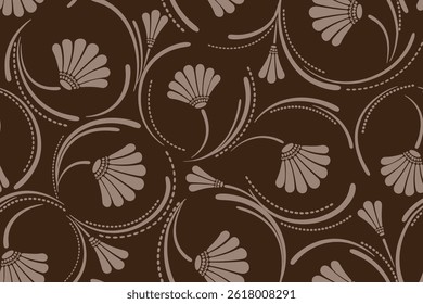 elegant decorative flowers seamless pattern